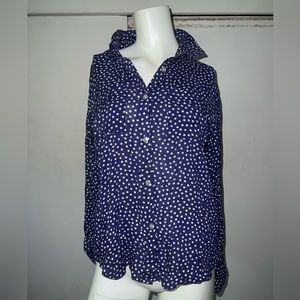 Rails Purple/Blue Polka Dot Button-Up Soft Top - Small